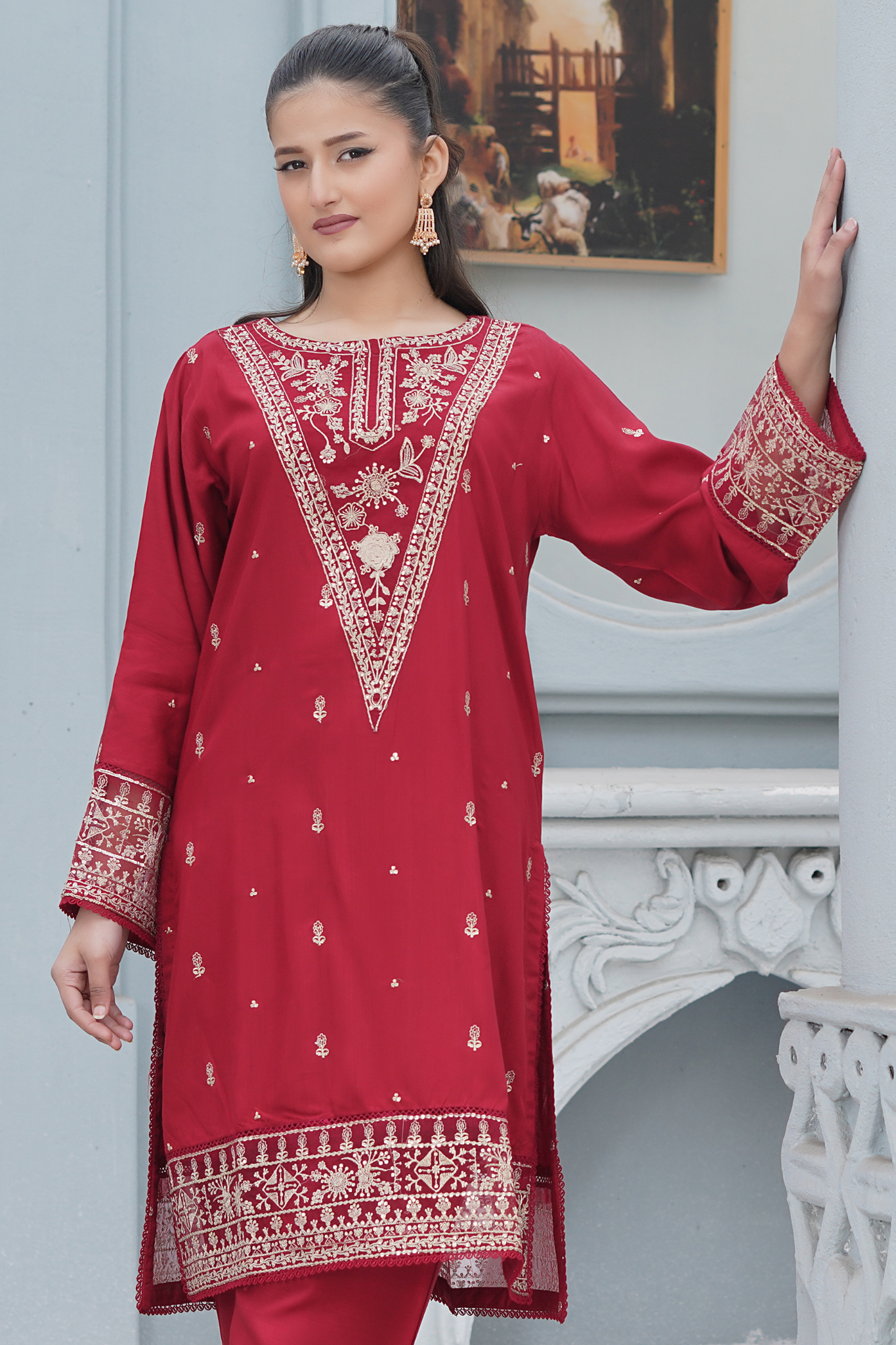 Red Royal 2Pc - Orignal Viscose Dress
