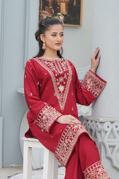 Red Royal 2Pc - Orignal Viscose Dress