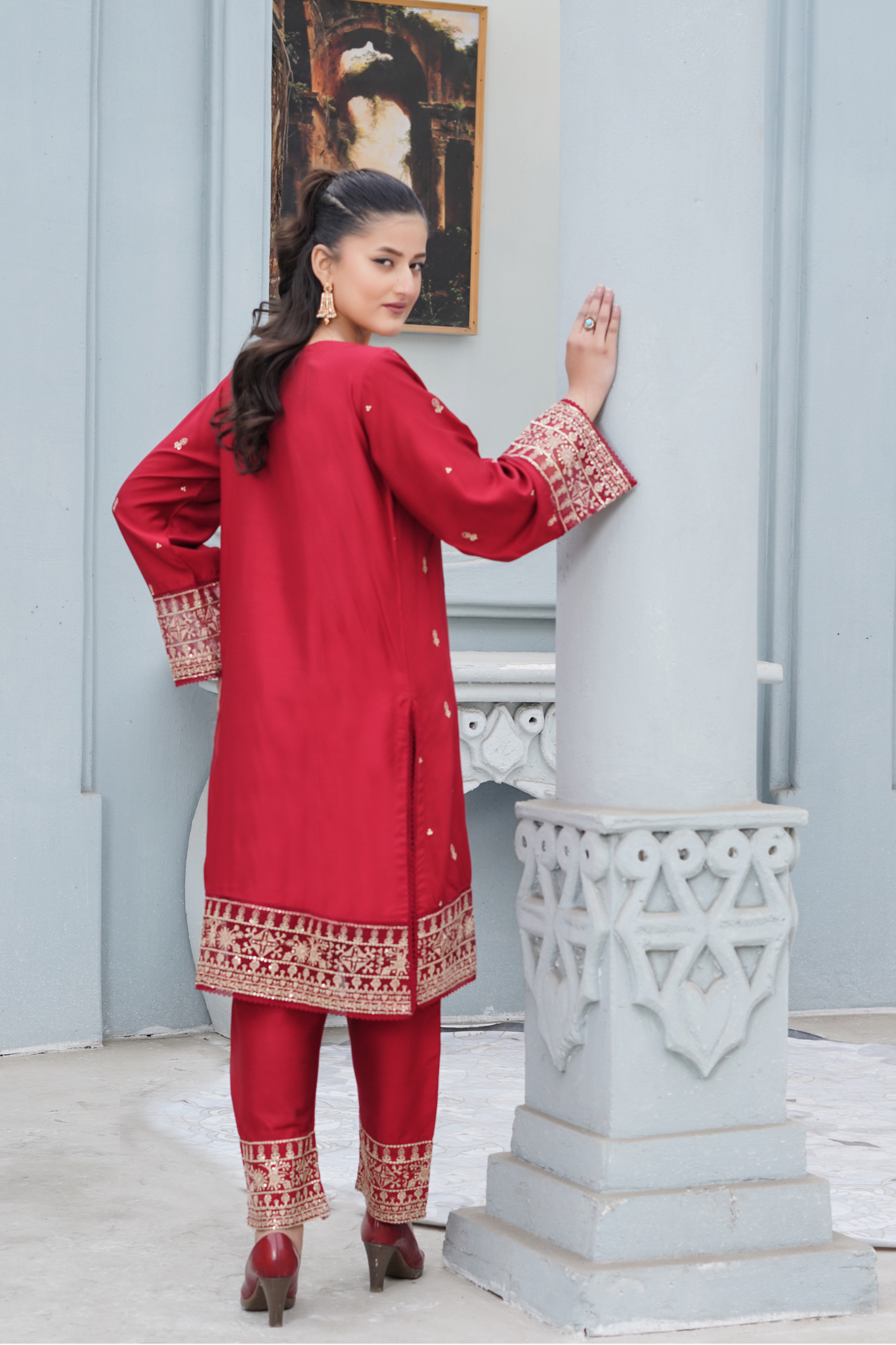 Red Royal 2Pc - Orignal Viscose Dress