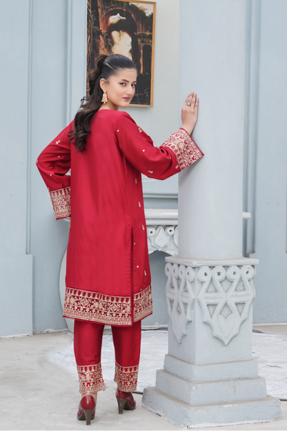 Red Royal 2Pc - Orignal Viscose Dress