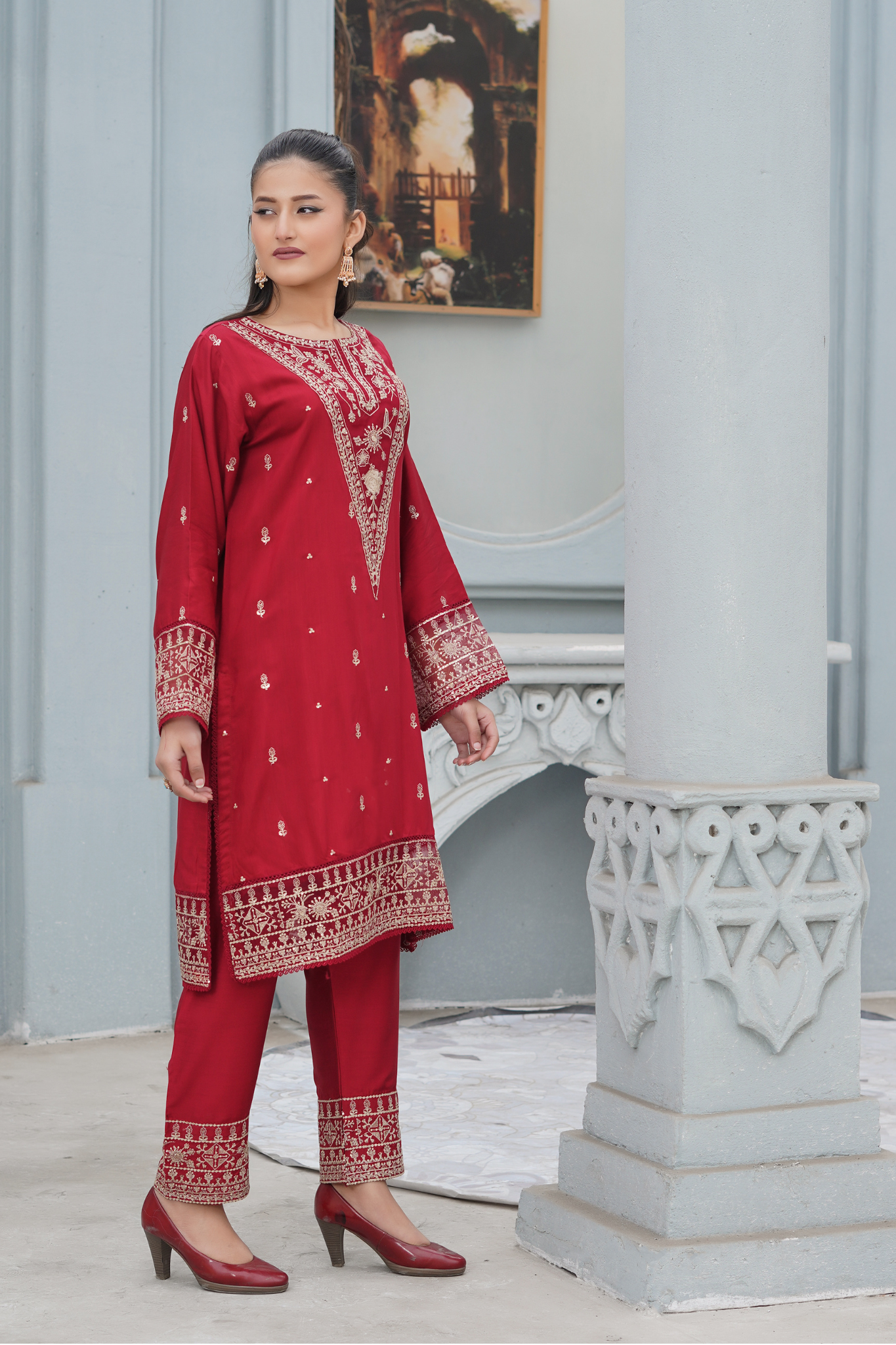Red Royal 2Pc - Orignal Viscose Dress