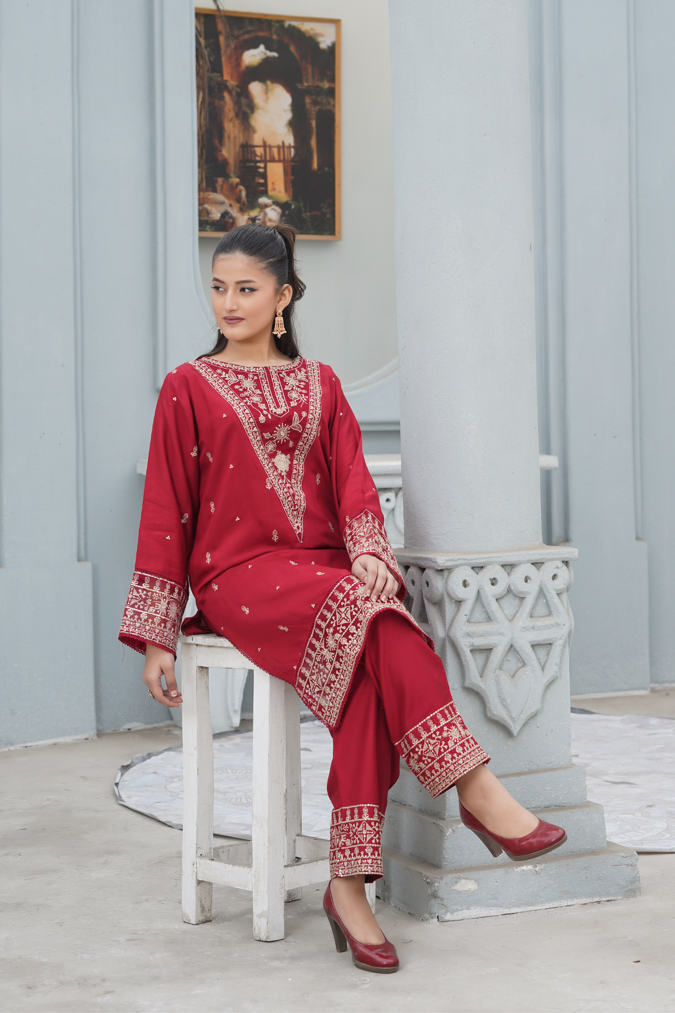 Red Royal 2Pc - Orignal Viscose Dress