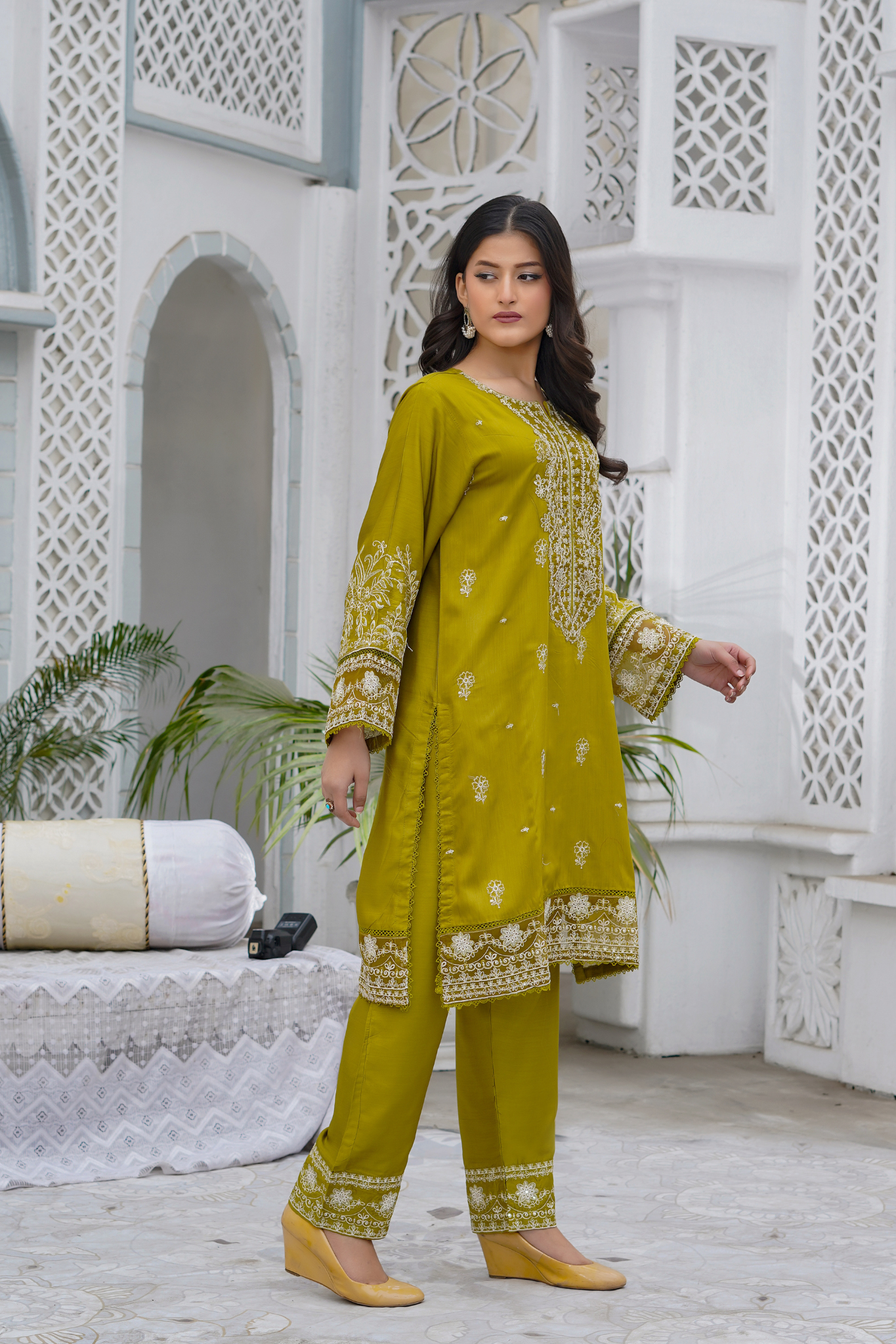 Olive Aura 2Pc - Orignal Viscose Dress