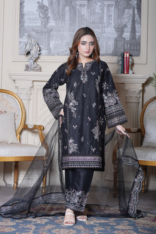Elmira - 3Pc - Embroidered Premium Lawn Dress