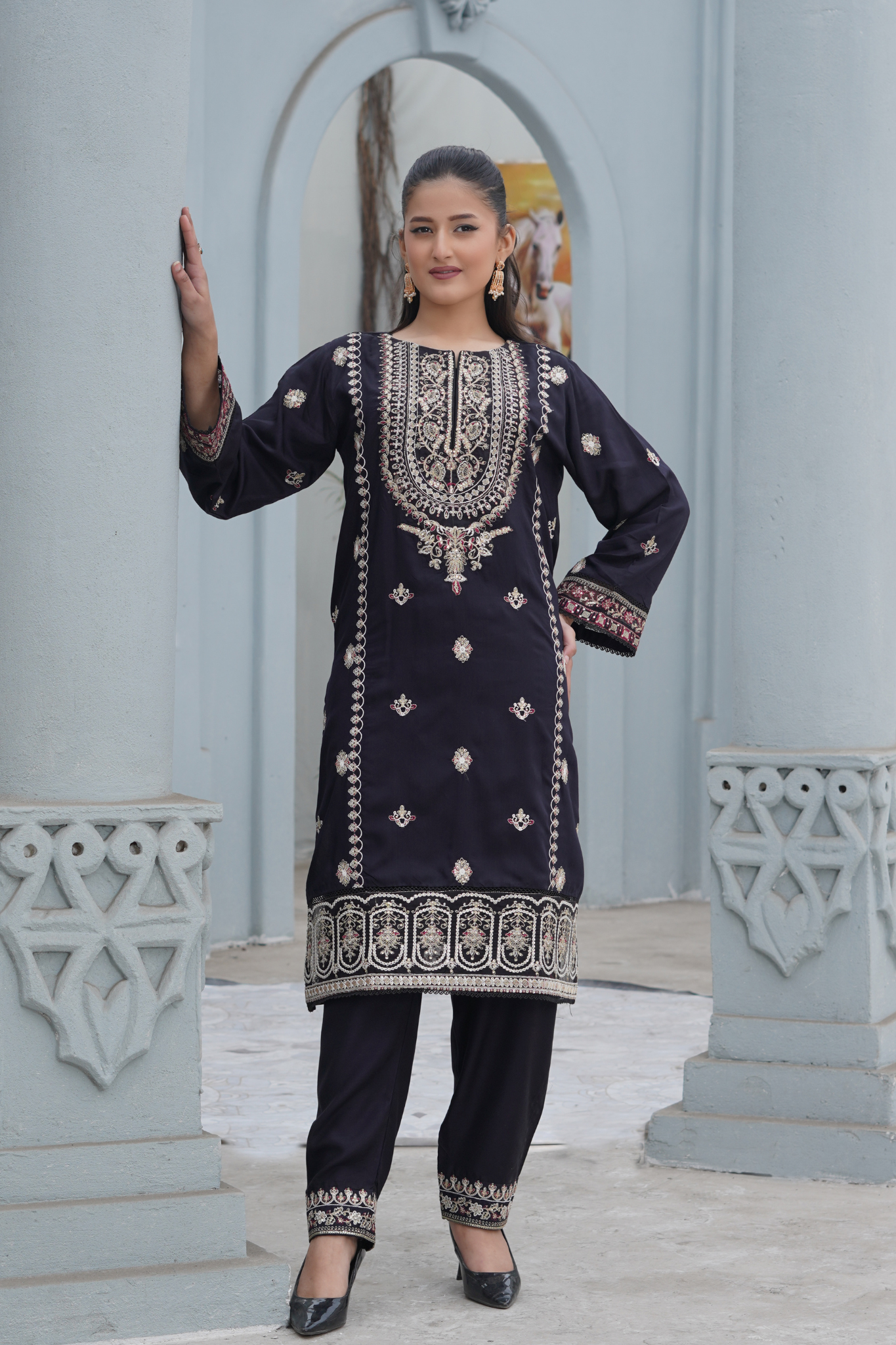Midnight Majesty 2Pc - Orignal Viscose Dress