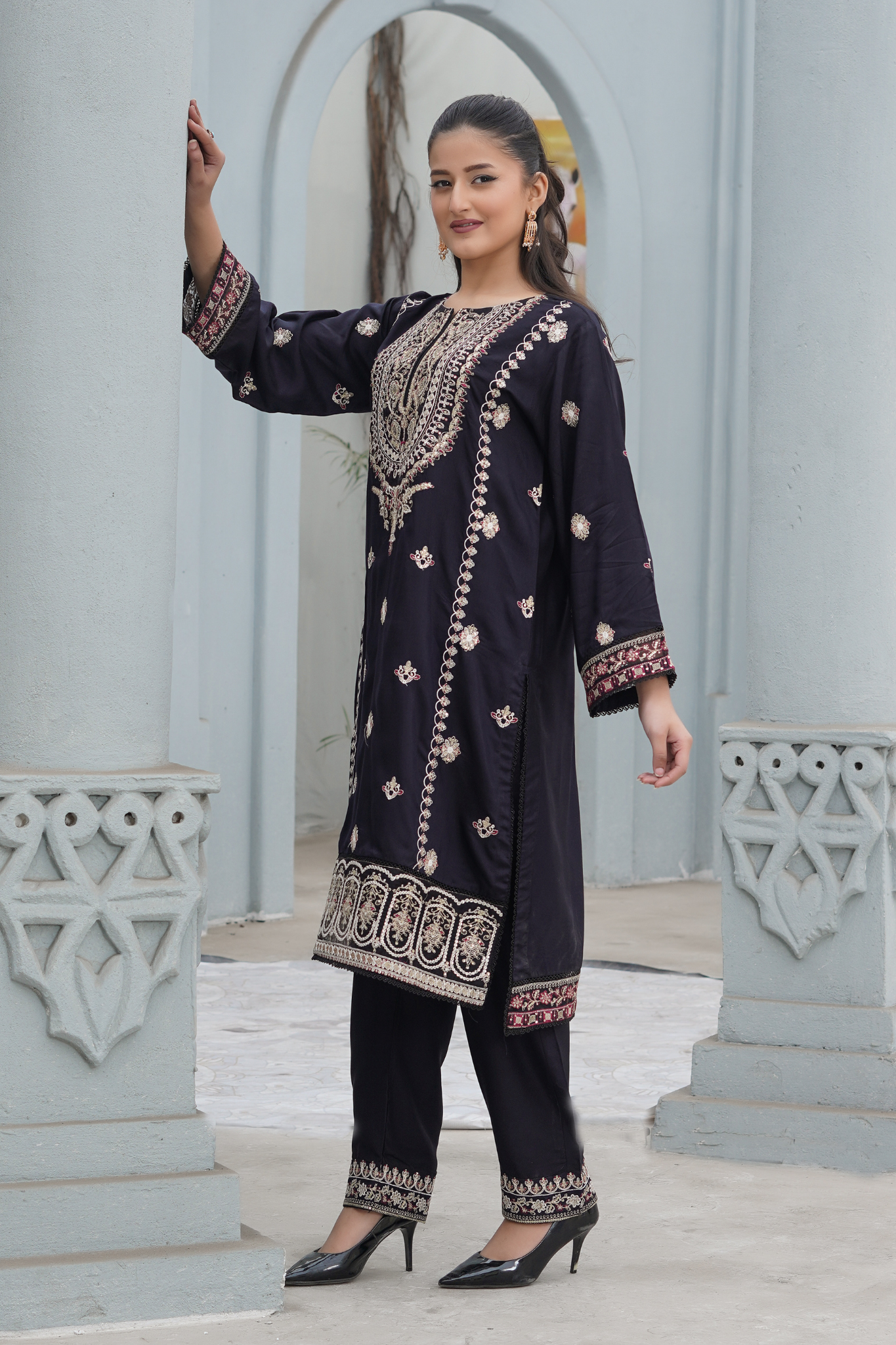 Midnight Majesty 2Pc - Orignal Viscose Dress