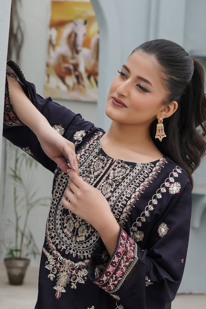 Midnight Majesty 2Pc - Orignal Viscose Dress