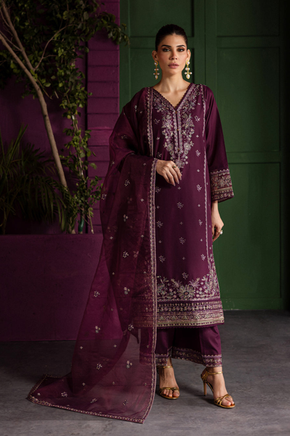 Envoye-3Pc-Embroidered-Solid-Dress
