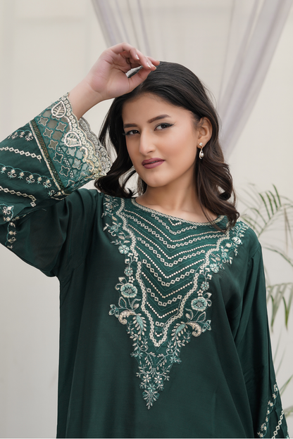 Emerald Hues 2Pc - Orignal Viscose Dress