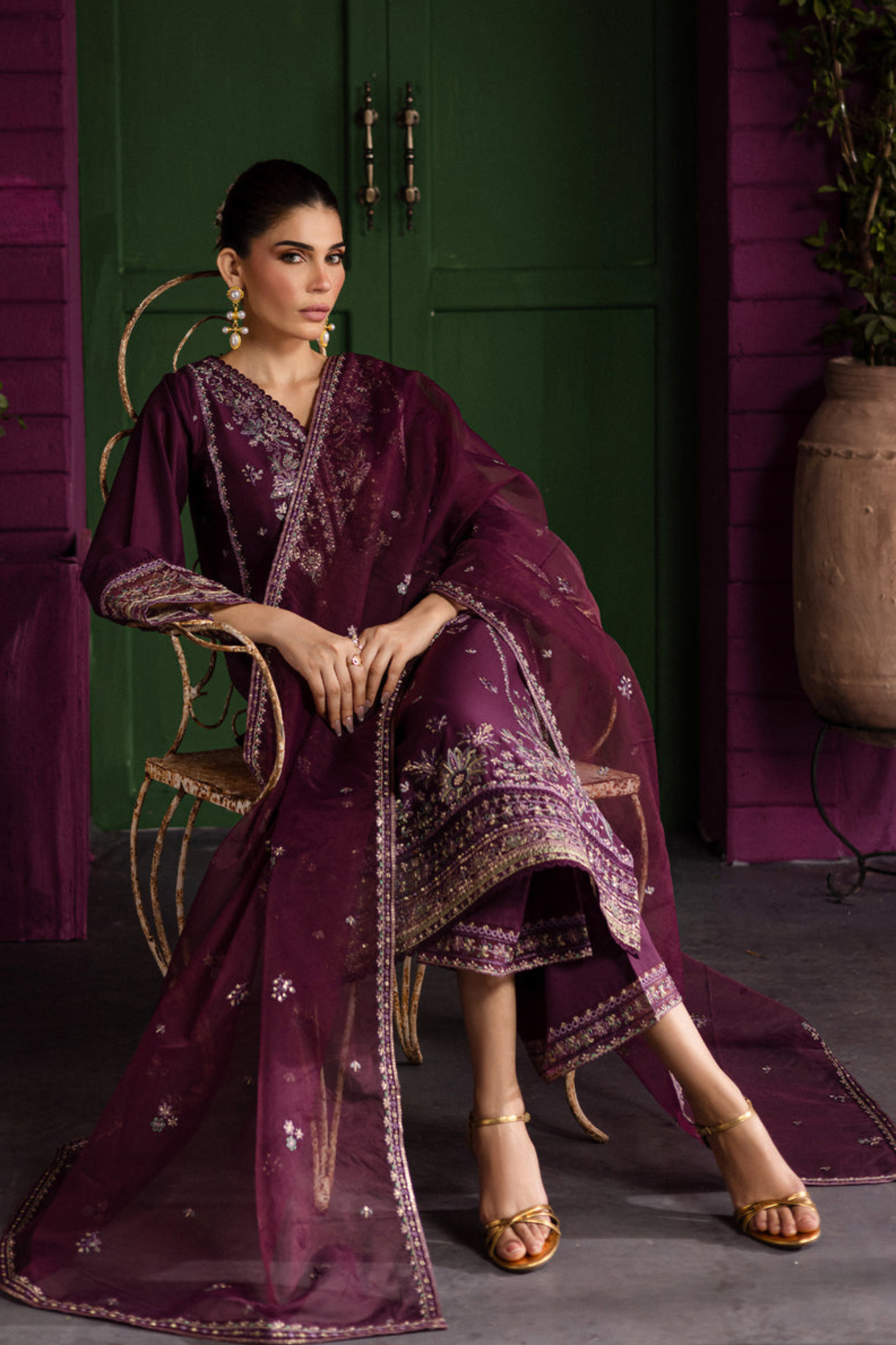 Envoye-3Pc-Embroidered-Solid-Dress