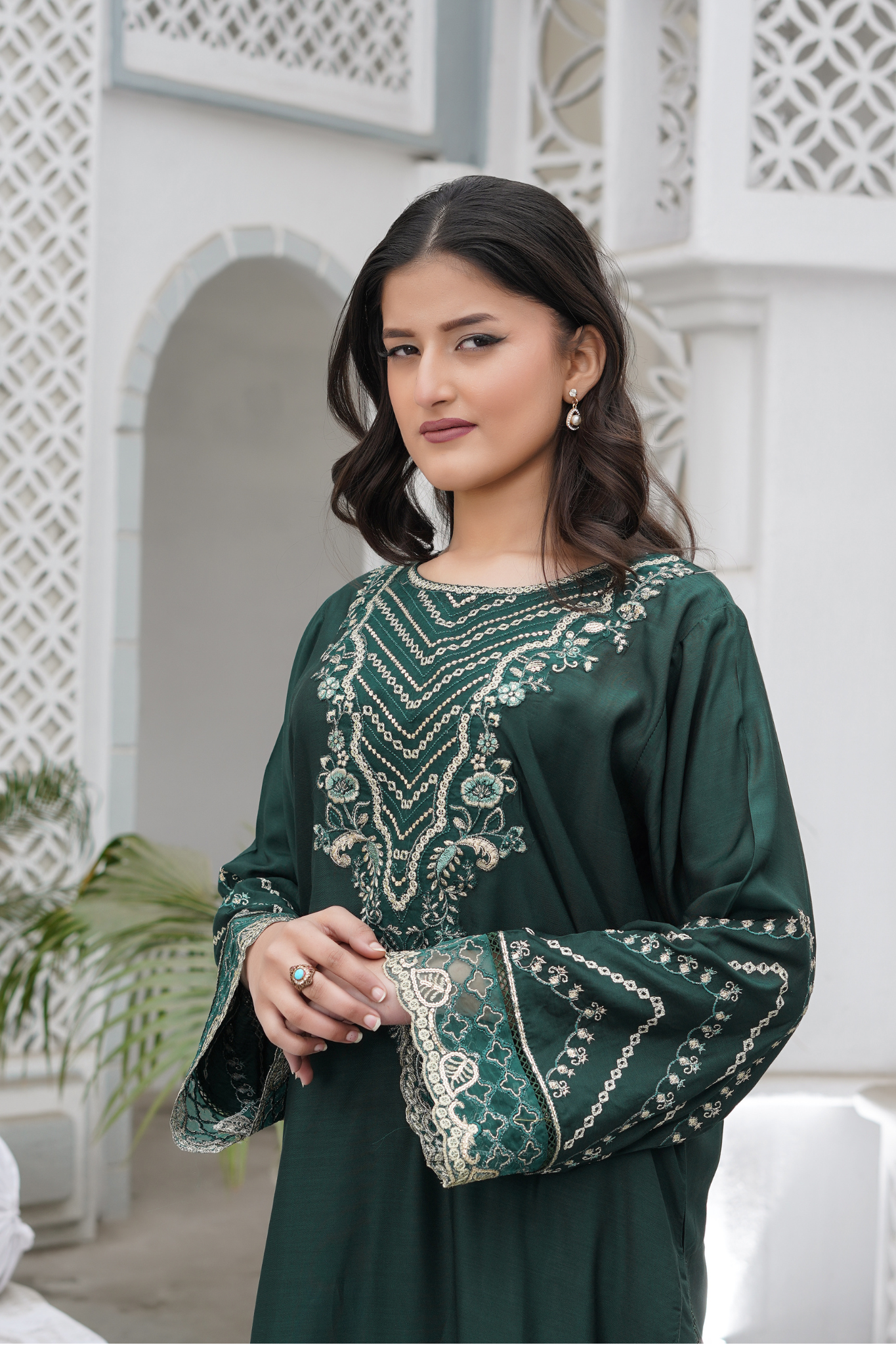 Emerald Hues 2Pc - Orignal Viscose Dress