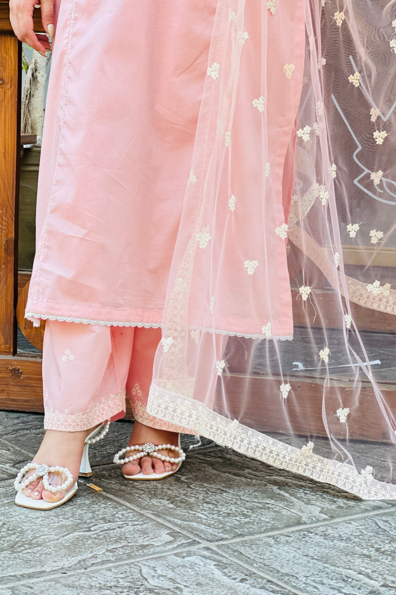 Glossier  - 3Pc - Embroidered Premium Lawn Dress