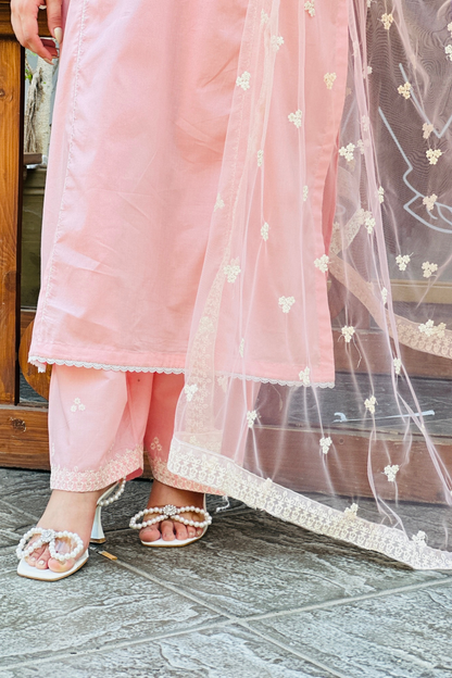 Glossier  - 3Pc - Embroidered Premium Lawn Dress