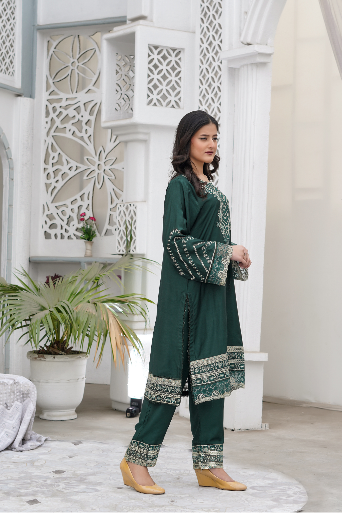 Emerald Hues 2Pc - Orignal Viscose Dress