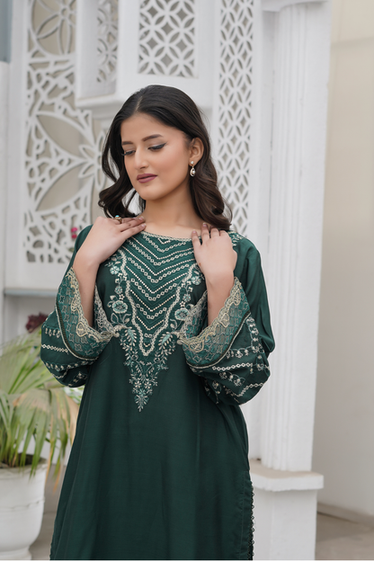 Emerald Hues 2Pc - Orignal Viscose Dress