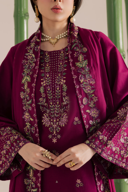 Omavi - 3Pc - Embroidered Premium Lawn Dress