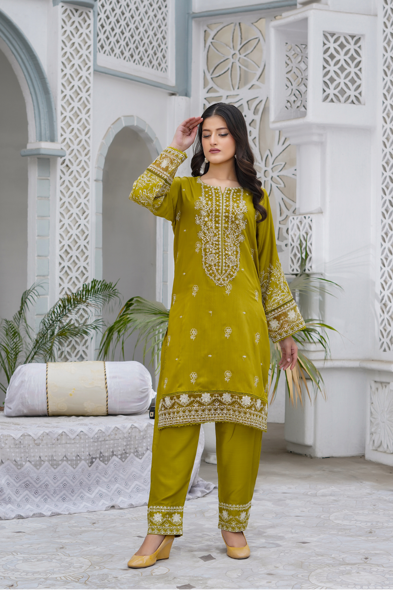 Olive Aura 2Pc - Orignal Viscose Dress