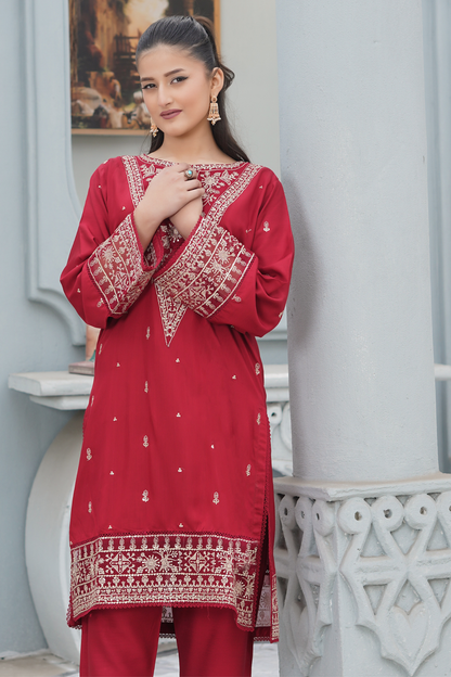 Red Royal 2Pc - Orignal Viscose Dress