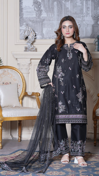 Elmira - 3Pc - Embroidered Premium Lawn Dress