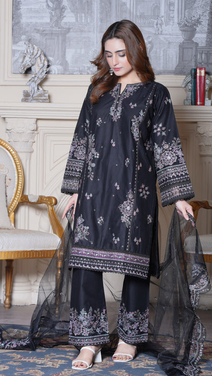 Elmira - 3Pc - Embroidered Premium Lawn Dress