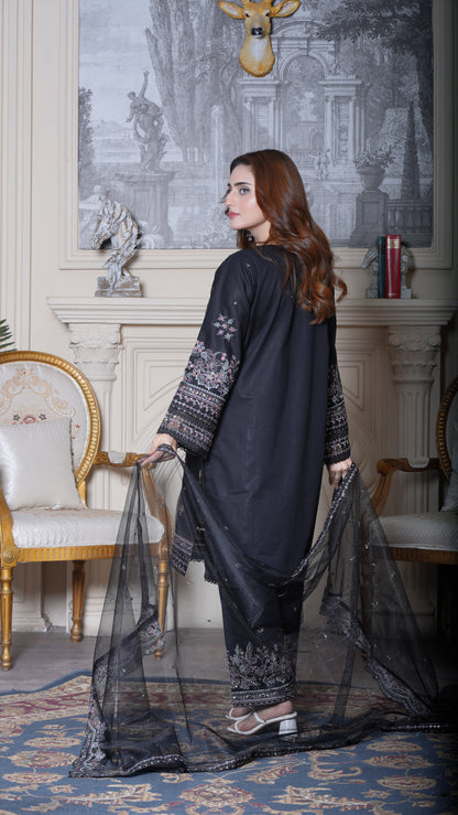 Elmira - 3Pc - Embroidered Premium Lawn Dress