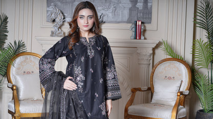 Elmira - 3Pc - Embroidered Premium Lawn Dress