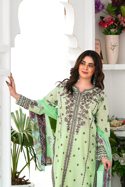 3 piece embroidered lawn outfit with dupatta and matching style tips