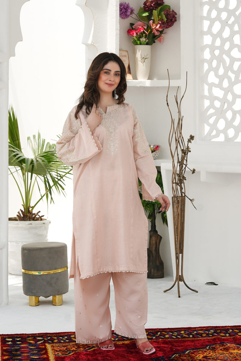 Dusty rose Berry Mandala 2Pc embroidered lawn dress