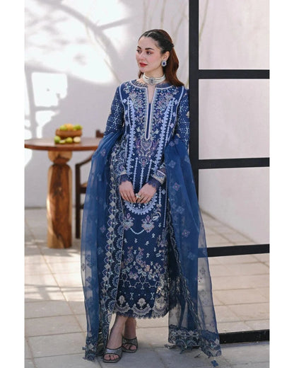 Blue Dhanak suit – full front view