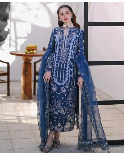 Blue Dhanak suit – full front view
