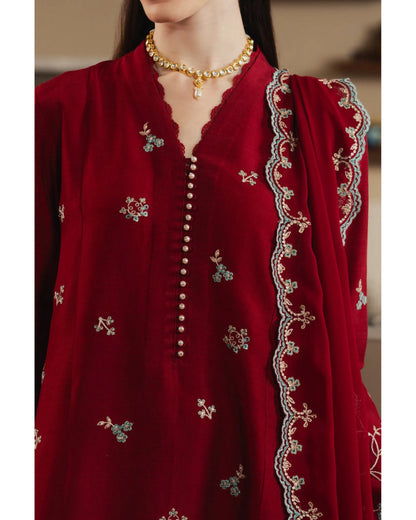 Maroon Dhanak suit – back styling